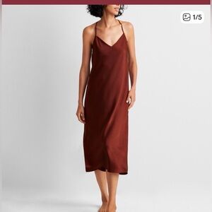 State of Day Women's Sleeveless Crepe De Chine Nightgown Deep Burgundy